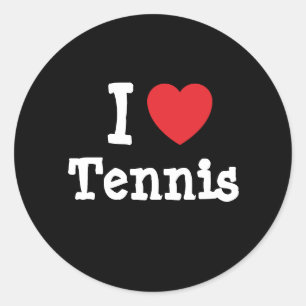 I love Tennis heart custom personalized Classic Round Sticker