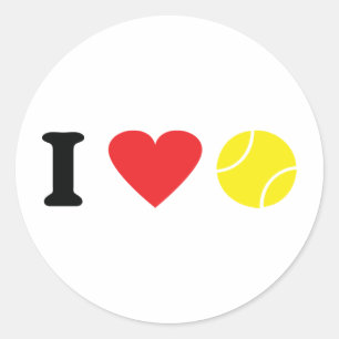 I love tennis icon classic round sticker