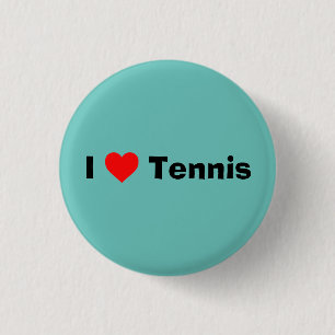 I love Tennis Mint Green 1 Inch Round Button