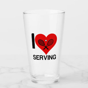 I LOVE TENNIS SERVING GLASS
