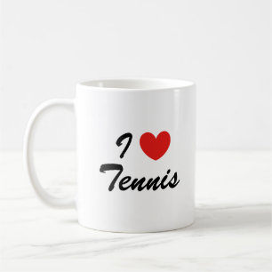I Love Tennis Sports Typographie Coffee Mug