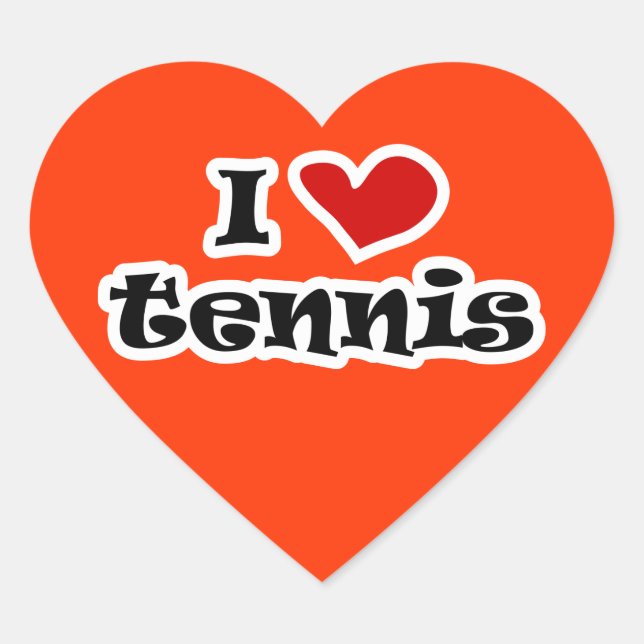 I love tennis sticker - heart shape (Front)