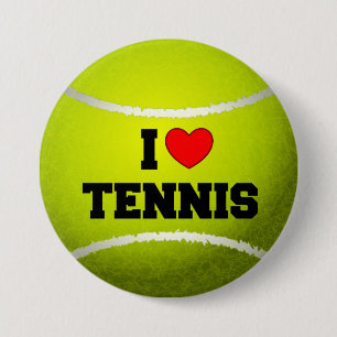 I Love Tennis - tennis ball - grass 3 Inch Round Button
