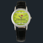I Love Tennis - Tennis Ball Watch<br><div class="desc">I Love Tennis wrist watch.</div>