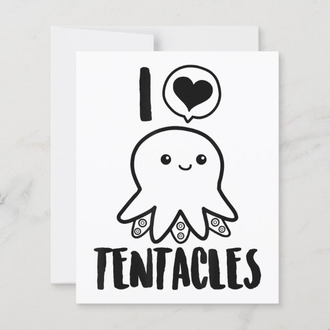 I Love Tentacles T-shirt Cute Octopus Tee (Front)