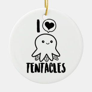 I Love Tentacles T-shirt Cute Octopus Tee Ceramic Ornament