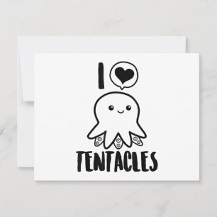 I Love Tentacles T-shirt Cute Octopus Tee Invitation