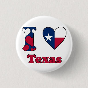 I love Texas 1 Inch Round Button