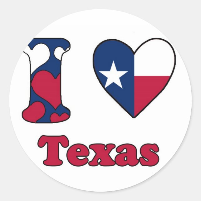 I love Texas Classic Round Sticker (Front)