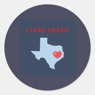 I Love Texas Classic Round Sticker