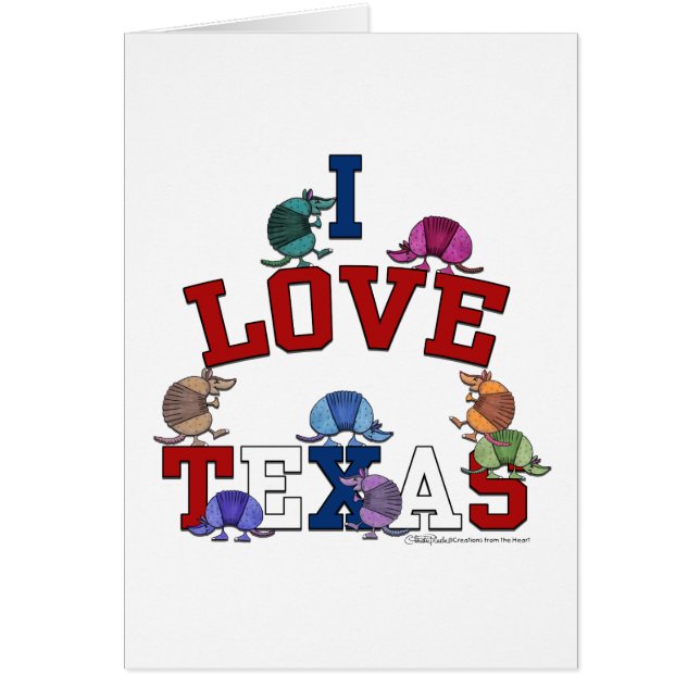 I Love Texas-Colorful Armadillos (Devant)