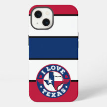 I Love Texas Colour Matched Stripes Retro Flag