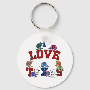 I Love Texas-Colourful Armadillos Keychain