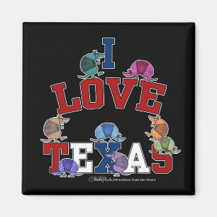 I Love Texas-Colourful Armadillos Magnet