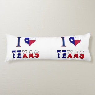 I Love Texas Flag Body Pillow