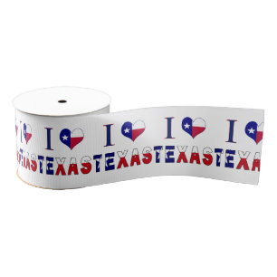 I Love Texas Flag Grosgrain Ribbon