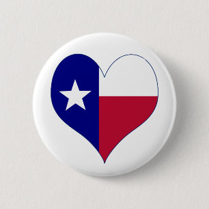 I Love Texas Flag Heart 2 Inch Round Button