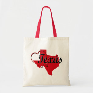 I Love Texas Hearts Map Budget Tote Bag