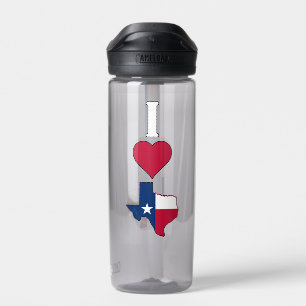 I Love Texas I Heart Lone Star State Map Texan Water Bottle