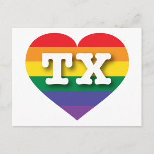 I Love Texas Rainbow Heart Postcard