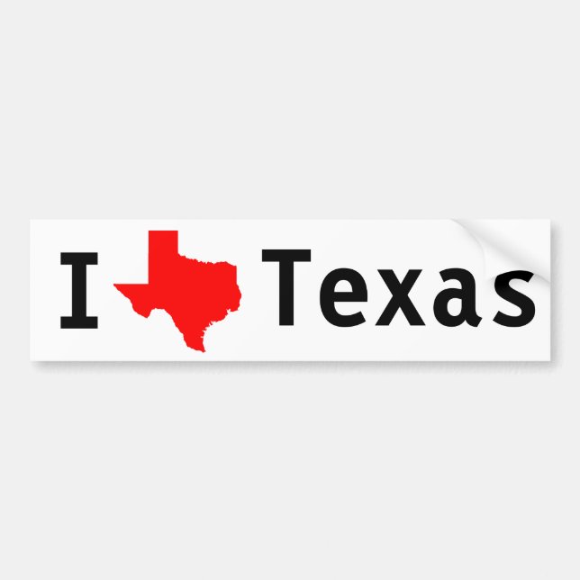 I Love(Texas) Texas Bumper Sticker (Front)