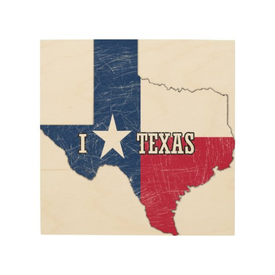 I Love Texas Wood Wall Art