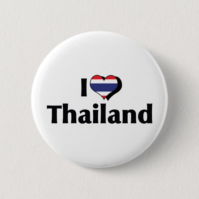I Love Thailand Flag 2 Inch Round Button (Front)