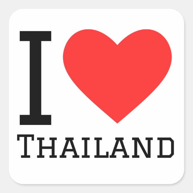 I love Thailand  Square Sticker (Front)