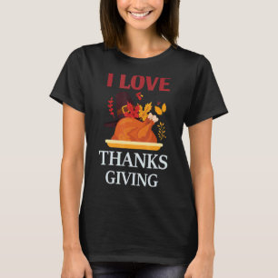 I Love Thanksgiving Costume Turkey Day Pilgrim Boy T-Shirt