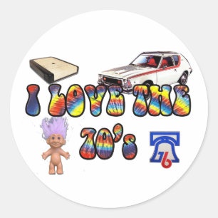 I Love The 70's 1 Classic Round Sticker
