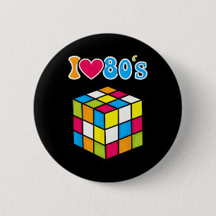 I Love The 80s-80s Halloween Party-80s Outfit For 2 Inch Round Button