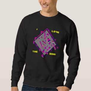 I Love The 80s Abstract Geometric Pattern Costume  Sweatshirt