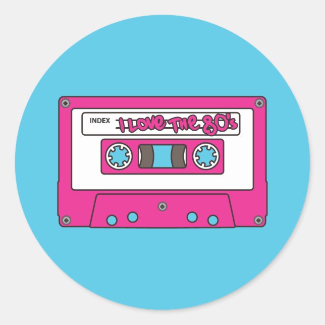 I love the 80's classic round sticker (Front)