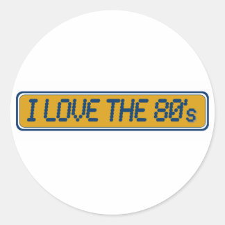 I Love The 80'S Classic Round Sticker