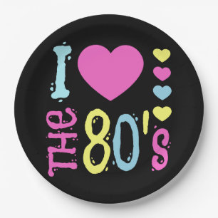 I Love the 80s Disco Costume Paper Plate