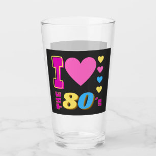 I Love The 80's Glass