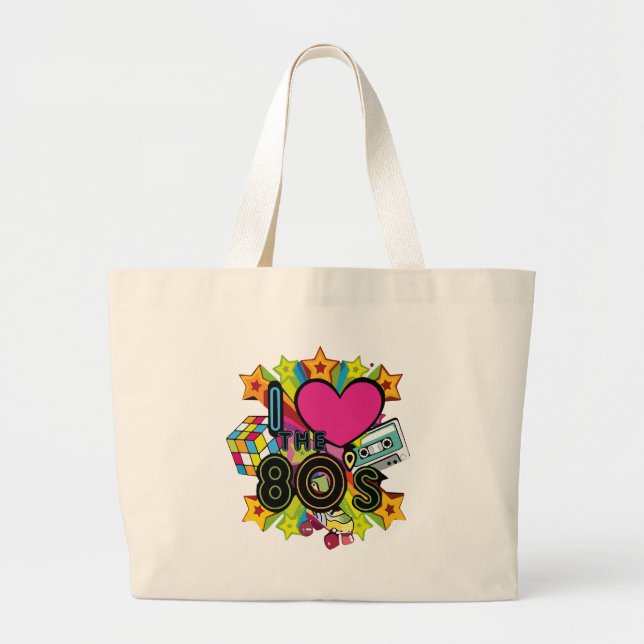 i love the 80s large tote bag (Front)