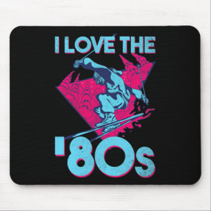 I Love The 80s, Retro Ski Vintage 80s 90s Skiing O Mouse Pad