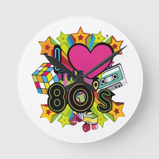 i love the 80s round clock (Front)