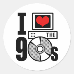 I Love The 90s Classic Round Sticker