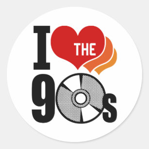 I Love The 90s Classic Round Sticker