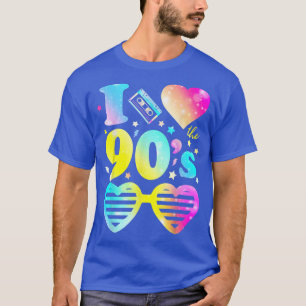 I Love The 90s Colourful Tie Dye Tee Cool Sunglass