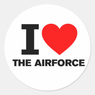 I Love the Airforce Classic Round Sticker