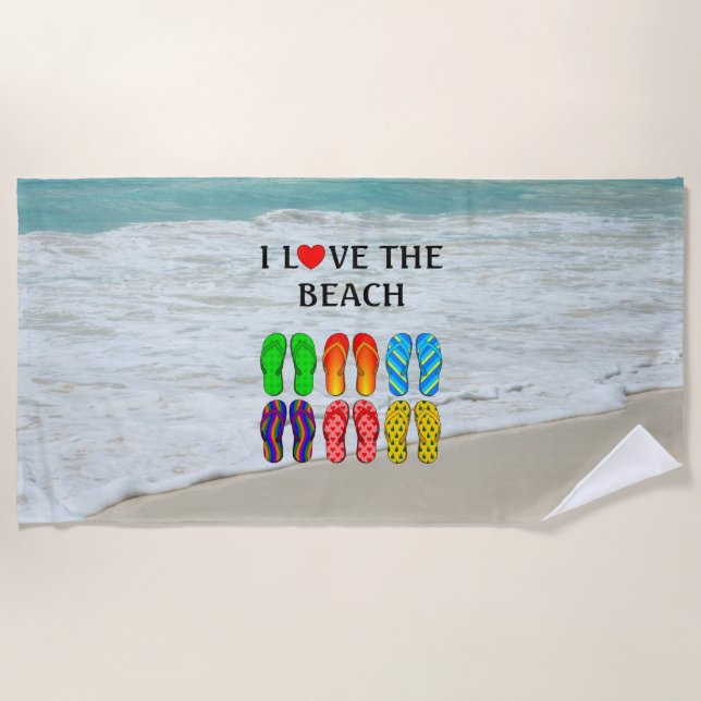 I Love the Beach, Beach Towel (Front)