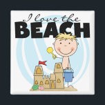 I Love the Beach Blonde Boy Tshirts and Gifts Magnet<br><div class="desc">If you love summer, the beach, and stick figures you'll get a kick out of this cute and colourful summer vacation design featuring a blonde haired stick figure boy at the beach and text that reads 'I Love the Beach!". Beach lover T-shirts, mugs, beach tote bags, cards, stickers, magnets, hoodies,...</div>