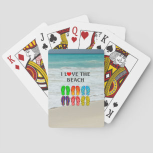 I Love the Beach, flip-flops design, Playing Cards