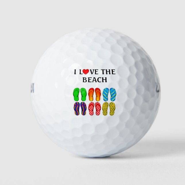 I Love the Beach Golf Balls (Front)