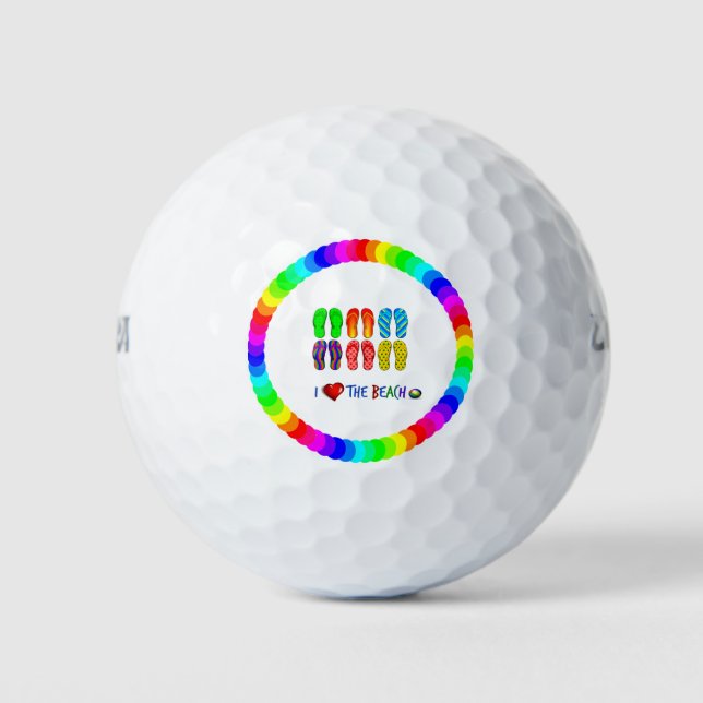 I Love the Beach Golf Balls (Front)