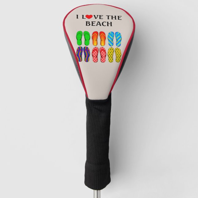 I Love the Beach Golf Head Cover (Front)