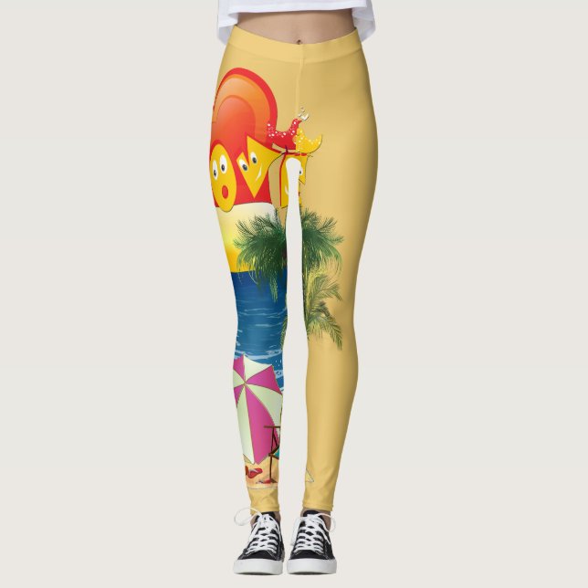I love the beach in summer leggings (Front)
